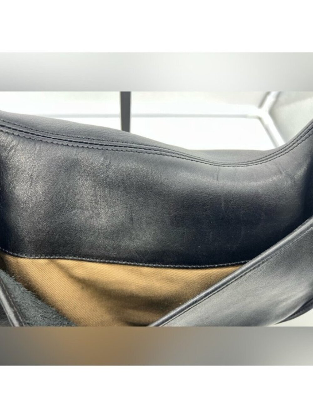 COACH VINTAGE 9338 Y2K Legacy Crescent Black Leather Shoulder Crossbody Hobo Bag - Picture 6 of 16